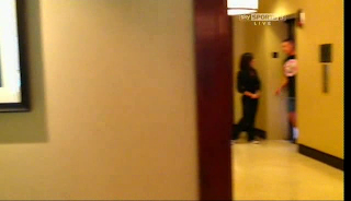 AJ and John Cena at the elevator