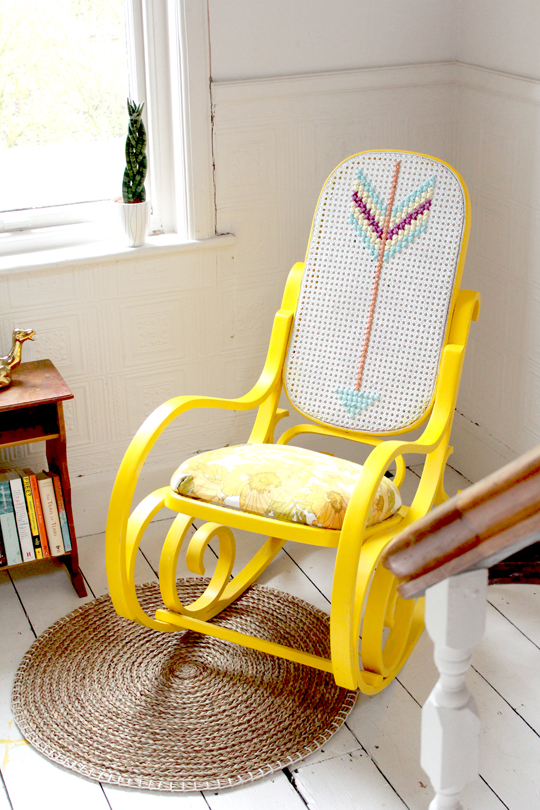 Archie and the Rug Rocking Chair Upcycle