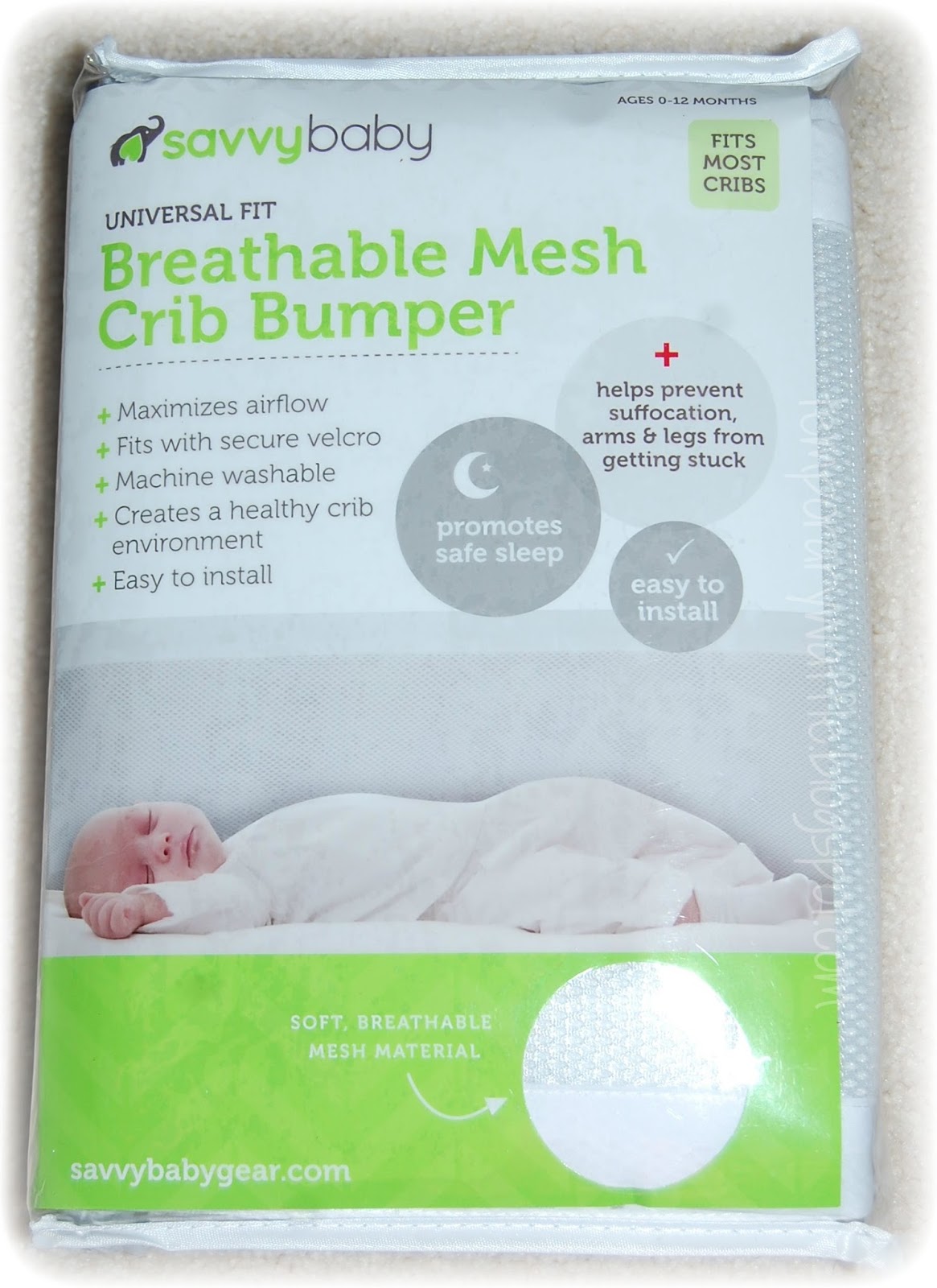 Temporary Waffle Breathable Mesh Crib Bumper by SavvyBaby