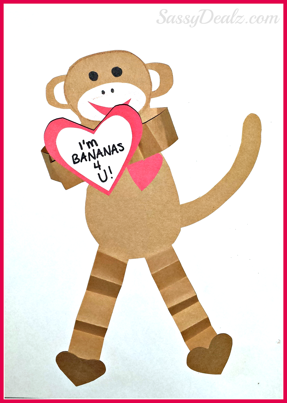 monkey valentine craft for kids