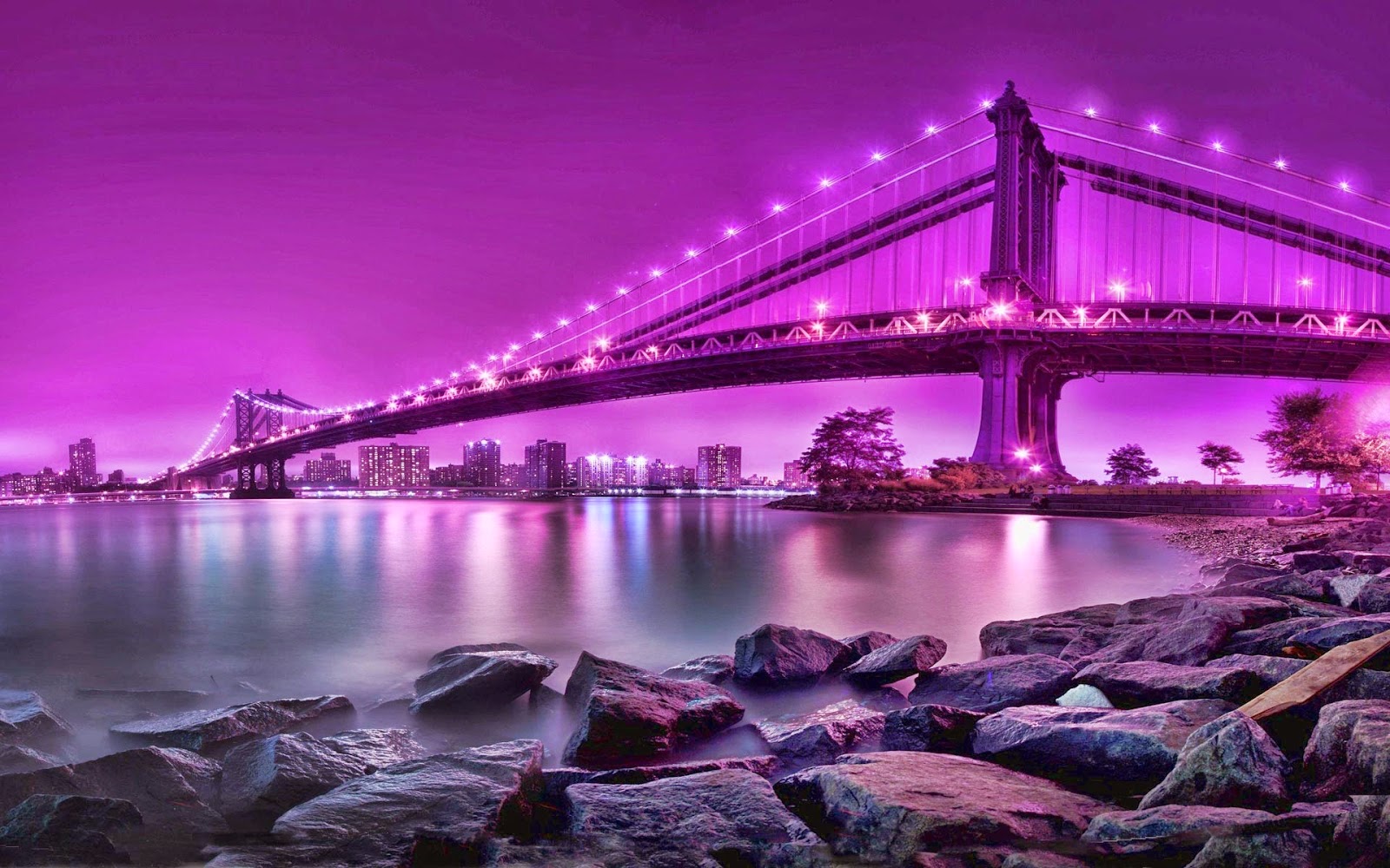Beautiful Bridge Scene At Night 4u HD Wallpaper - all 4u wallpaper