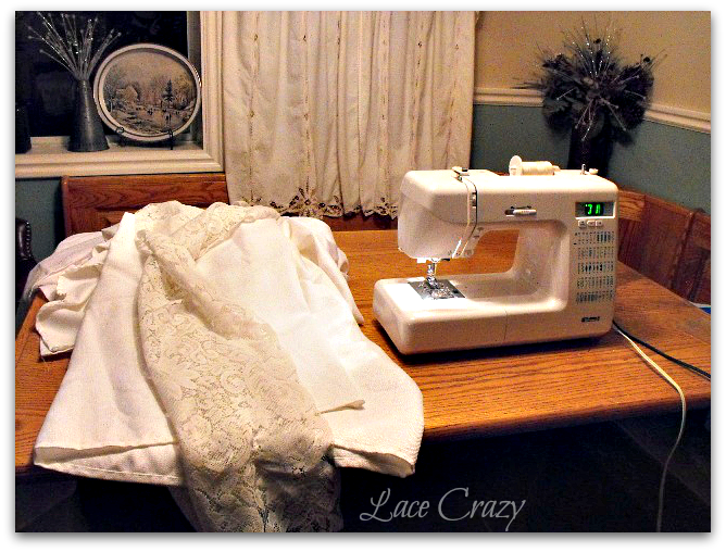 Lace Crazy Linen Napkin Quilt Bedroom Set...