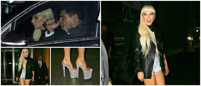 Lady Gaga llegando al desfile de Alexander Wang