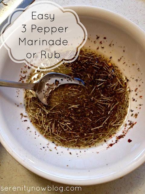Easy 3 Pepper Marinade or Rub, from Serenity Now
