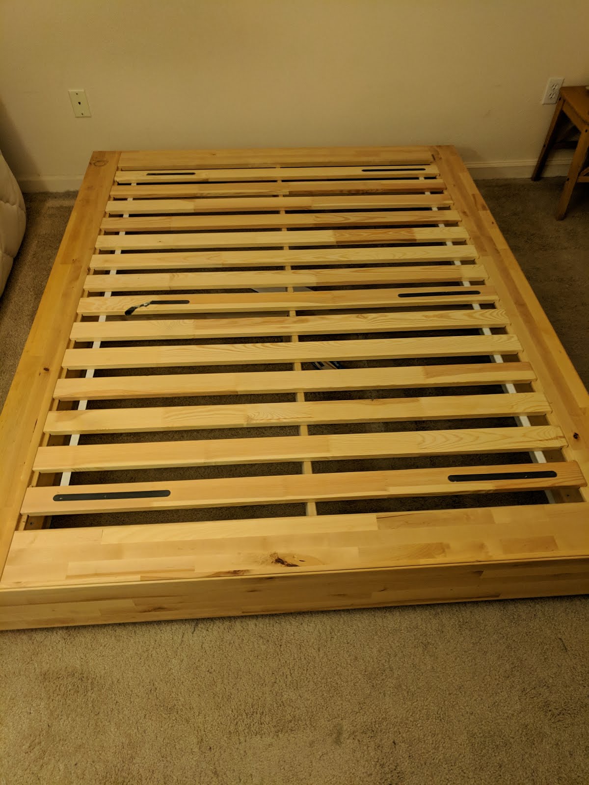 Appaly I Have A Blog Now Ikea Bed Frame Instructions There S Two Little Pegs On Both Sides Make Sure The Last Slat Ends Is Far Side Of Those So It Ll Be Peg