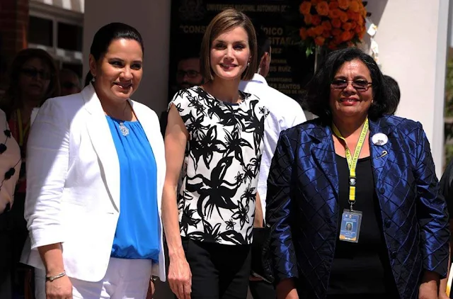 Queen Letizia of Spain visited the Universidad Nacional Autonoma de Honduras on May 26, 2015 in Tegucigalpa.