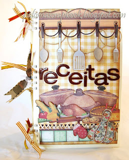 caderno de receitas scrapbook, caderno de receitas personalizado