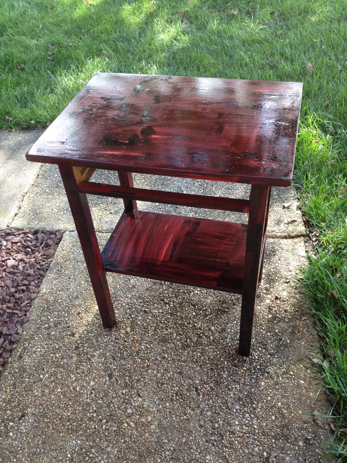 Two It Yourself 'Antique' painted table using stain over paint