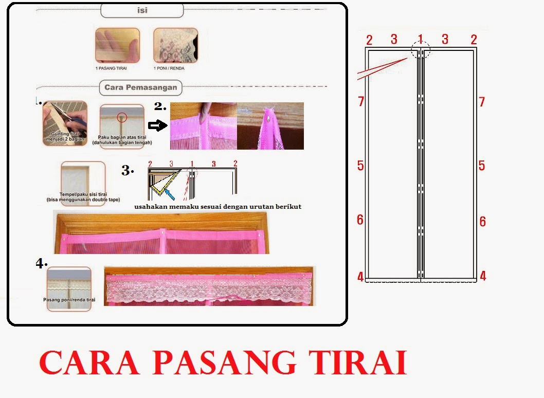 cara pasang tirai