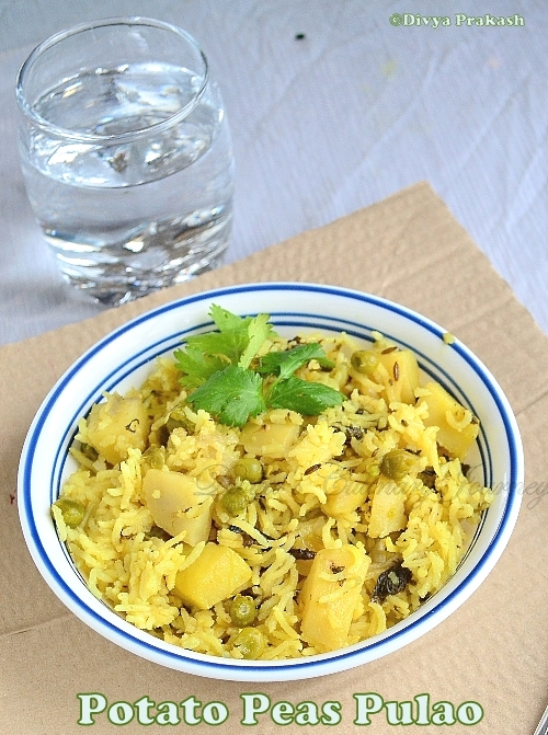 Divya's culinary journey Potato Peas Pulao Recipe
