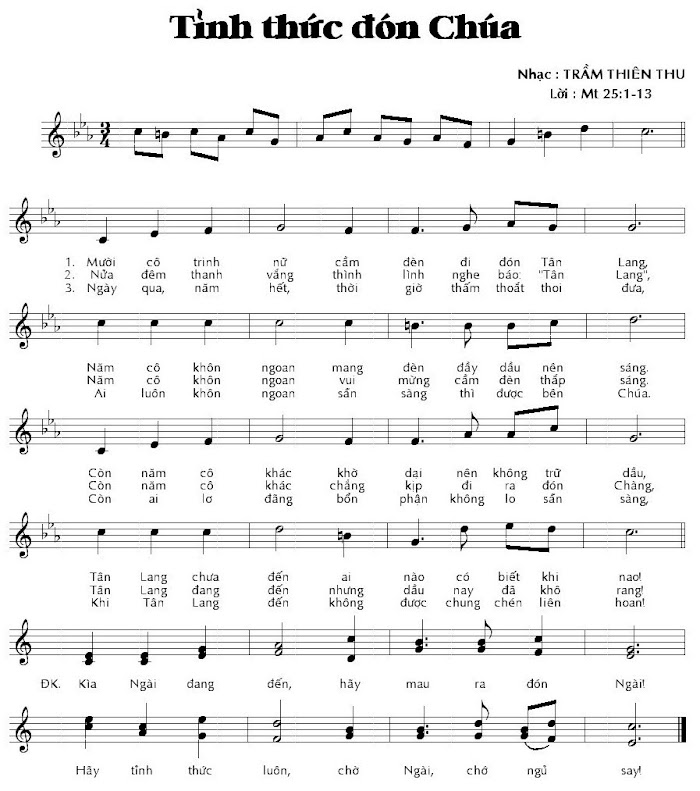 Thánh ca: Tỉnh Thức Đón Chúa