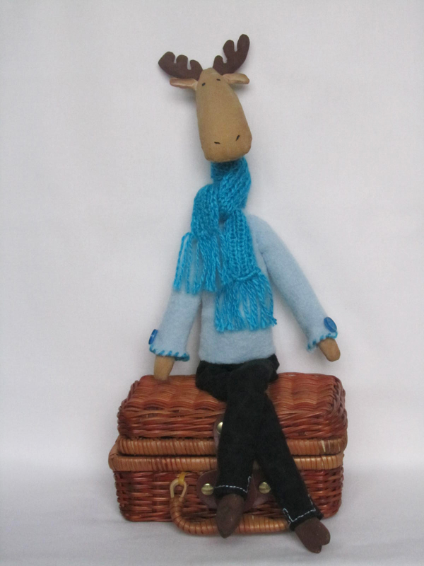 Handsome Handmade LongLegged Elk (Moose) Toy (Textile Handmade Toy)