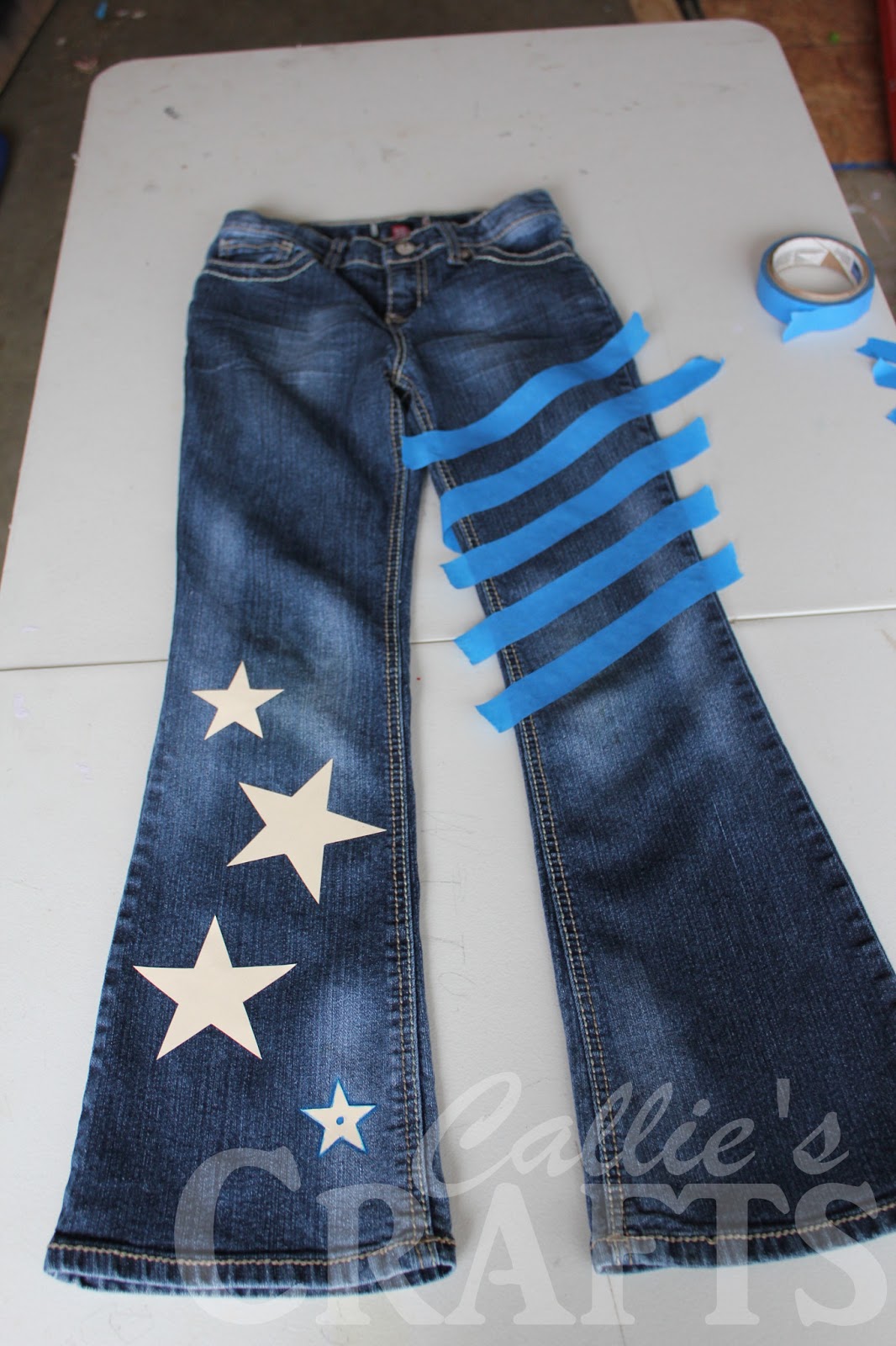 Callie's Crafts 4th of July Glitter Jeans and TShirt