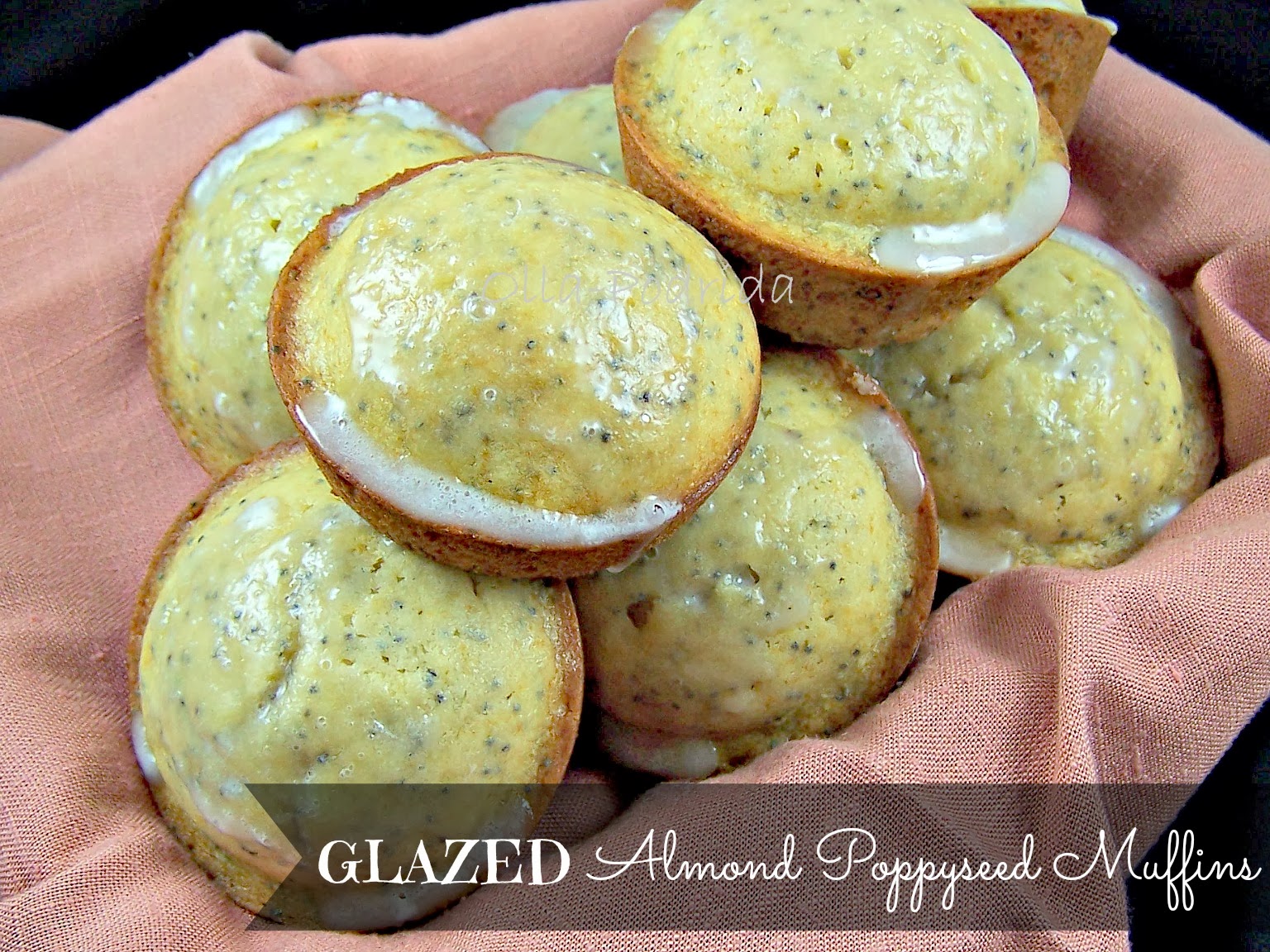 OllaPodrida Glazed Almond Poppy Seed Muffins