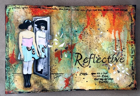 CREATIVITY IS CONTAGIOUS: REFLECTIVE MIXED MEDIA ART JOURNAL PAGE