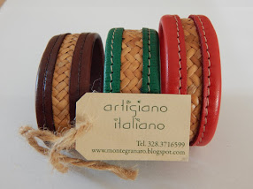 Bracciali particolari in pelle e stoffa con inserti