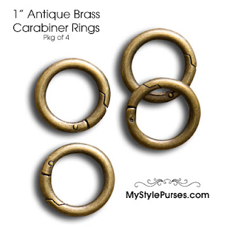 Antique Brass 1" Carabiner Rings Antique Brass 1" Carabiner Rings