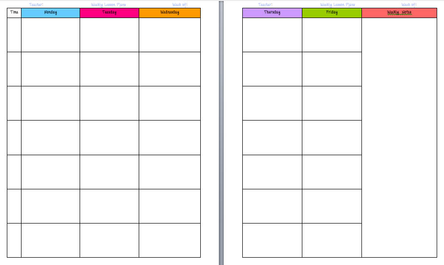 block schedule templates