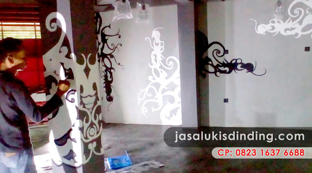Jasa Lukis Hitam Putih Cafe Keren