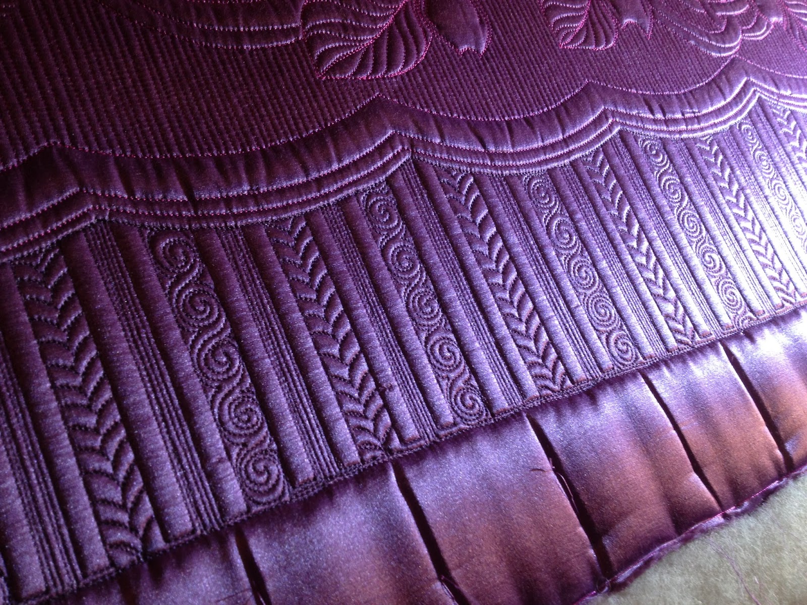 Sewing & Quilt Gallery Silk Whole Cloth quilt Progress