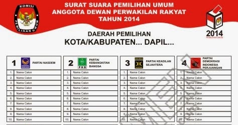 Download Contoh Surat Suara Pemilu 2014 Versi Corel Draw X4