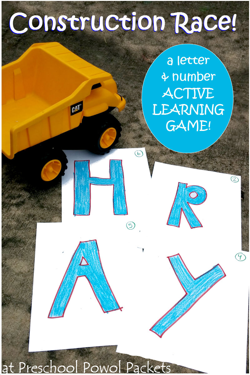 construction race a letter number active learning game letter learning games
