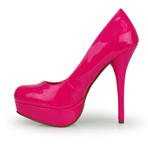 high heels plateau pink