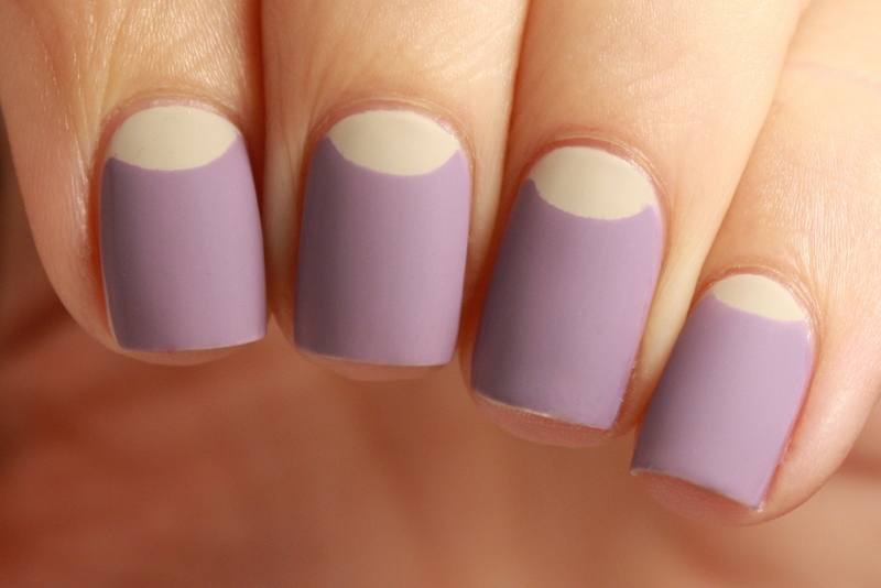 Grape Fizz Nails Half Moon