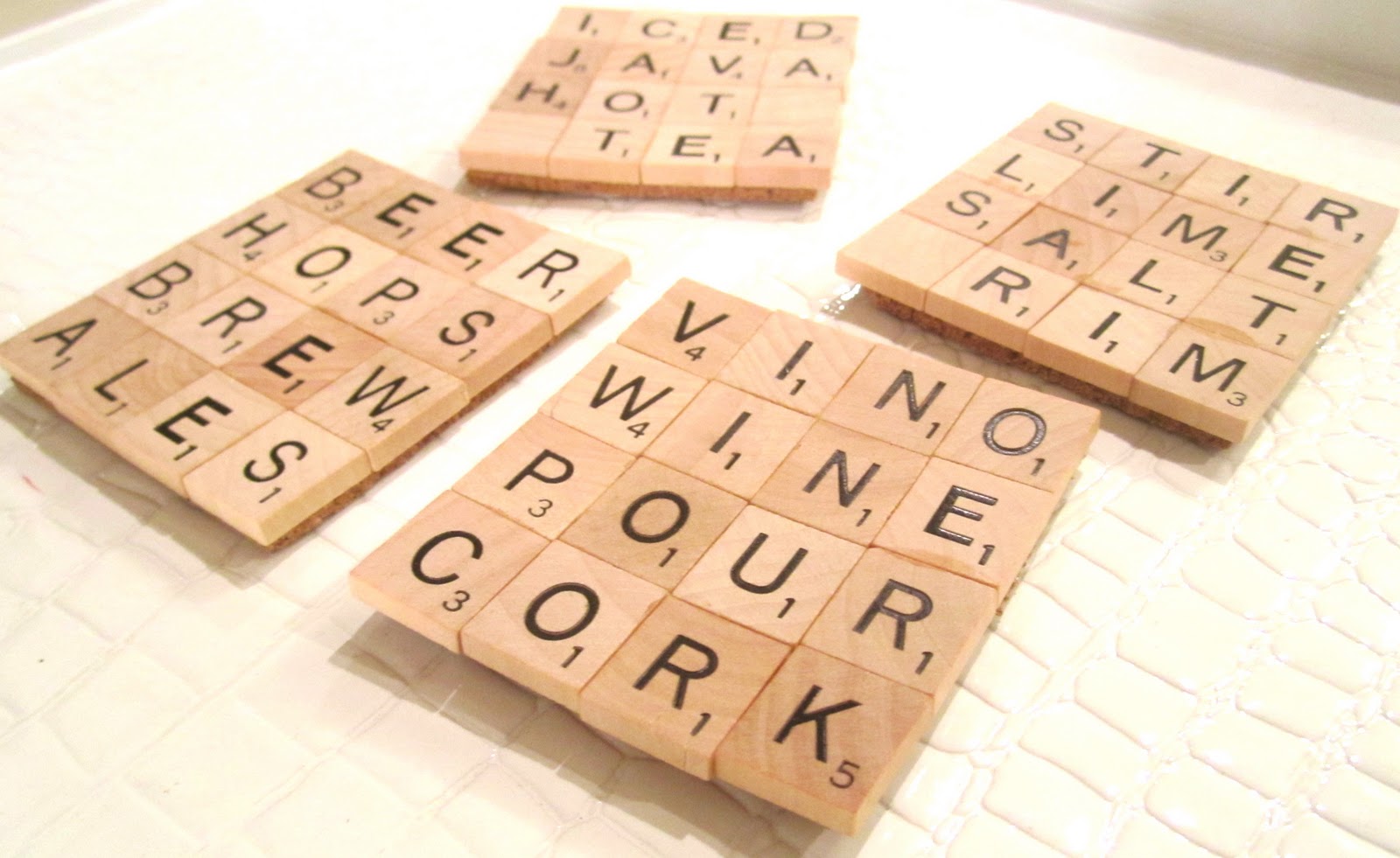 Scrabble Coasters from Domestic for Dummies