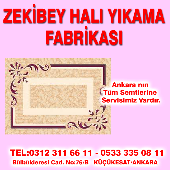 ZEKİBEY HALI YIKAMA TESİSLERİ 0312 311 66 11