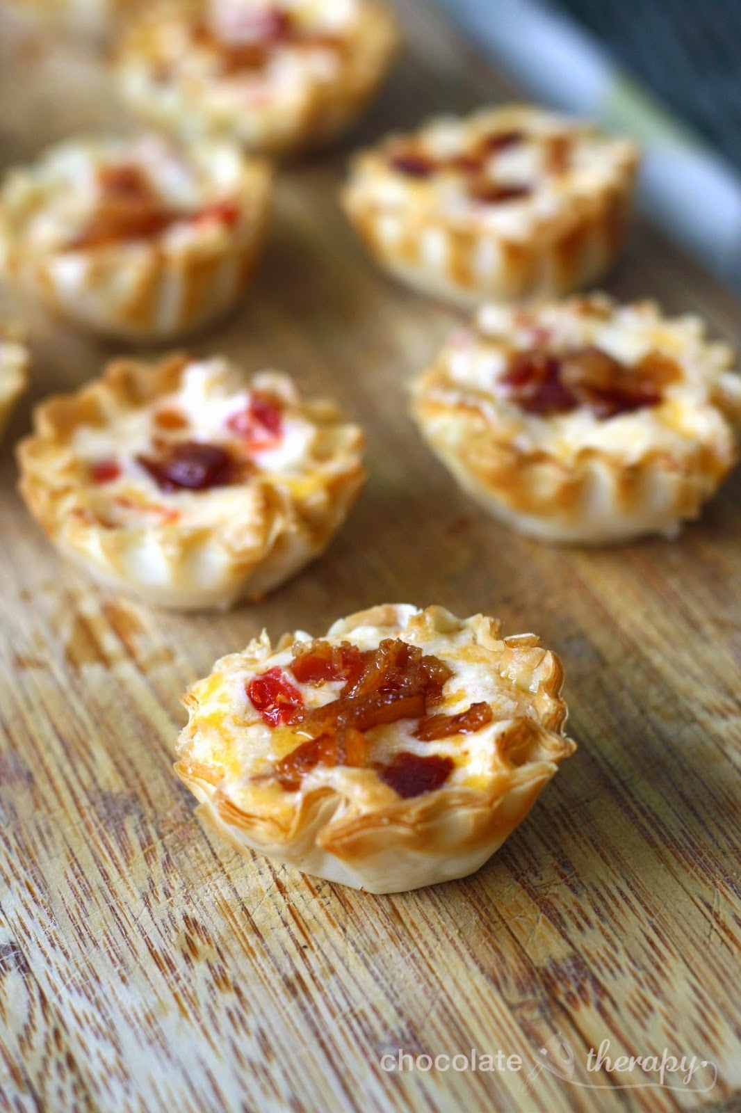 Chocolate Therapy Bacon Pimento Cheese Phyllo Cups