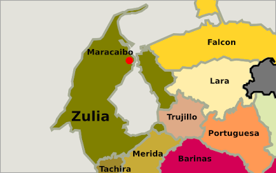 Mapa del estado Zulia Venezuela