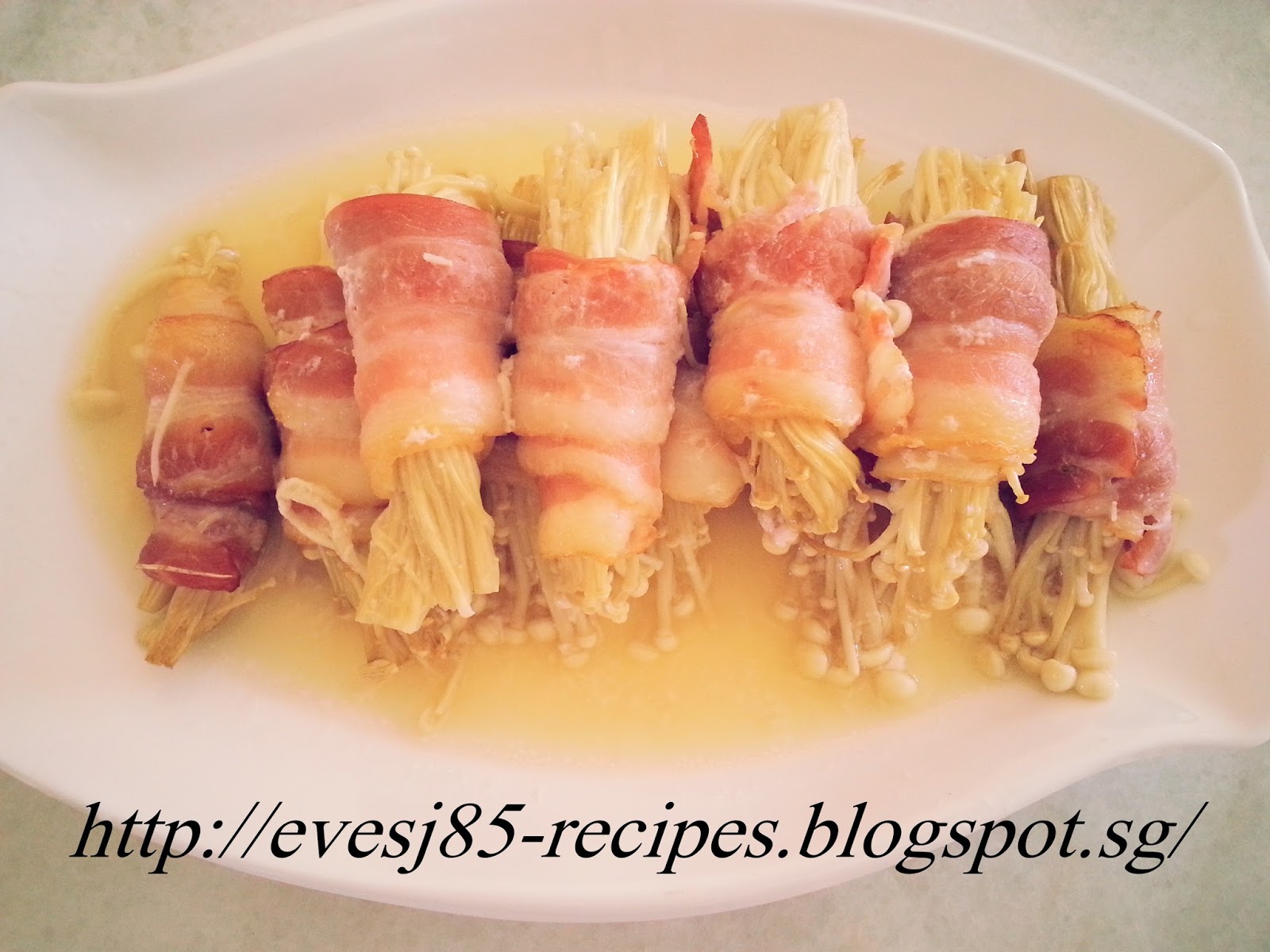 Eve aka 淑君 secret collection of recipes Bacon Wrapped Enoki Mushroom