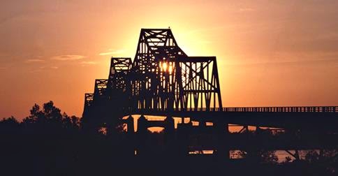 Bridge on Great River Road motorcycle ride