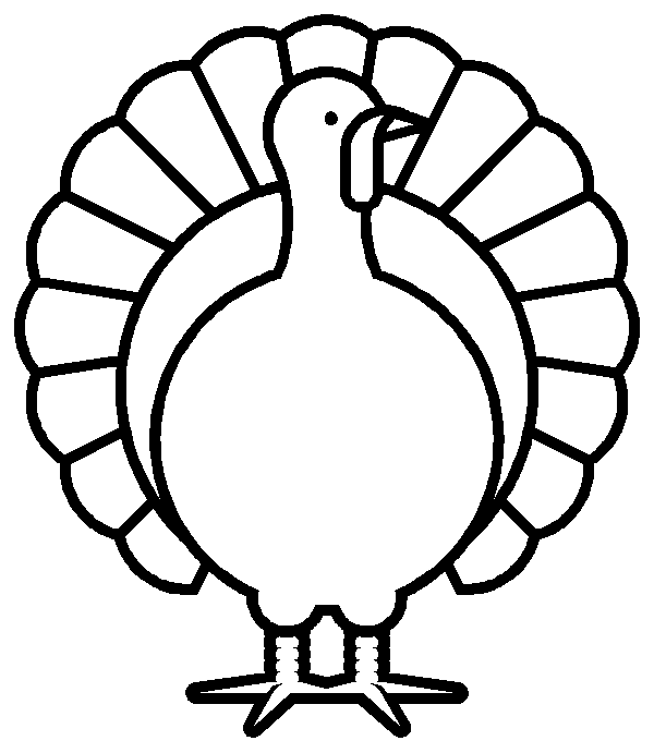 Easy Turkey Coloring Pages
