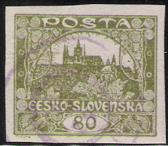 1918 Czechoslovakia Hradčany Series Stamp 80
