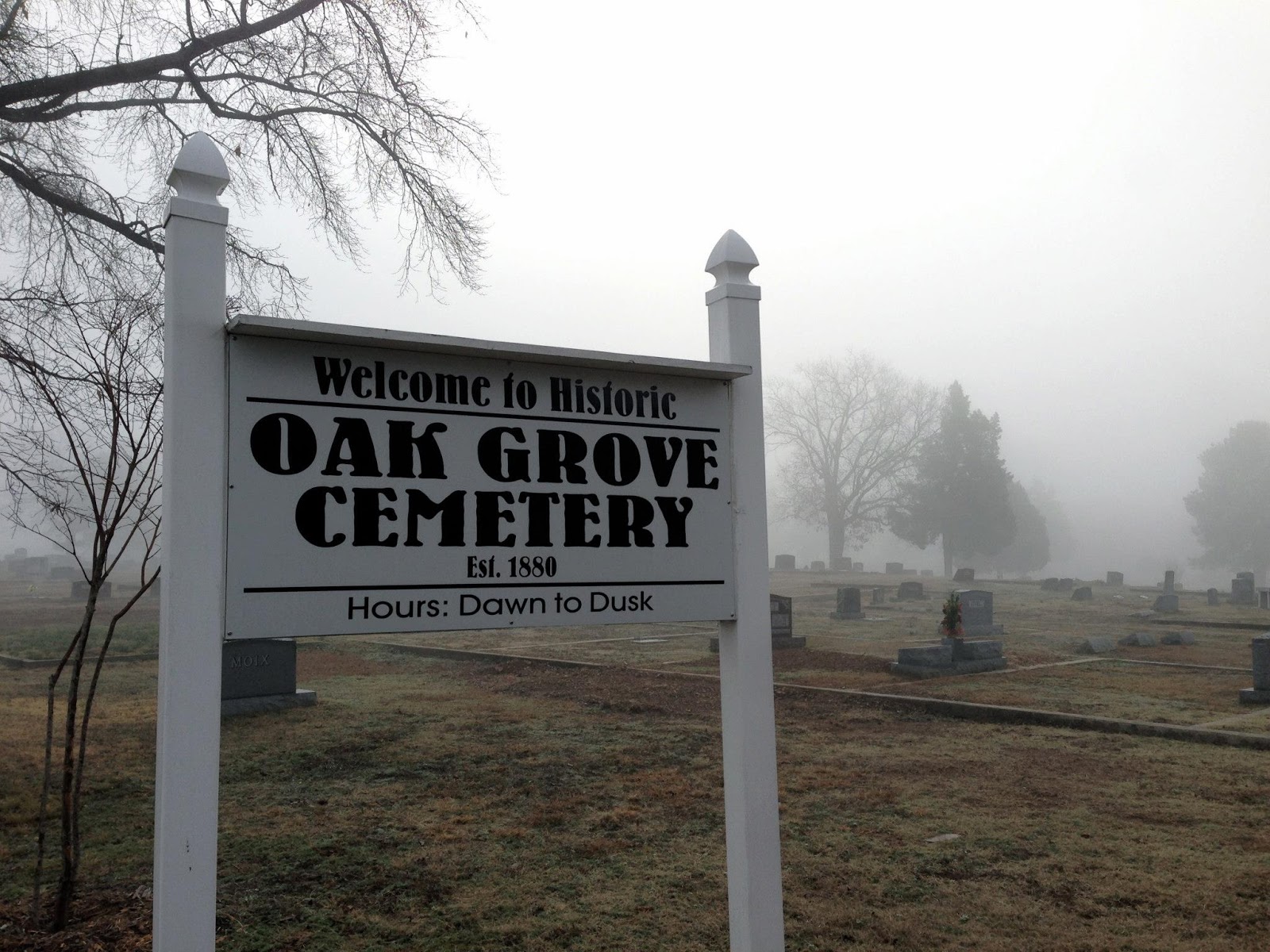 Historic Oak Grove Cemetery Conway, Arkansas A Foggy Morning at Oak