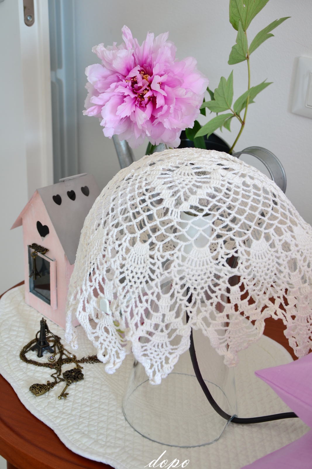 Shabbychiclife: come recuperare una lampada Lampade Uncinetto decorazione