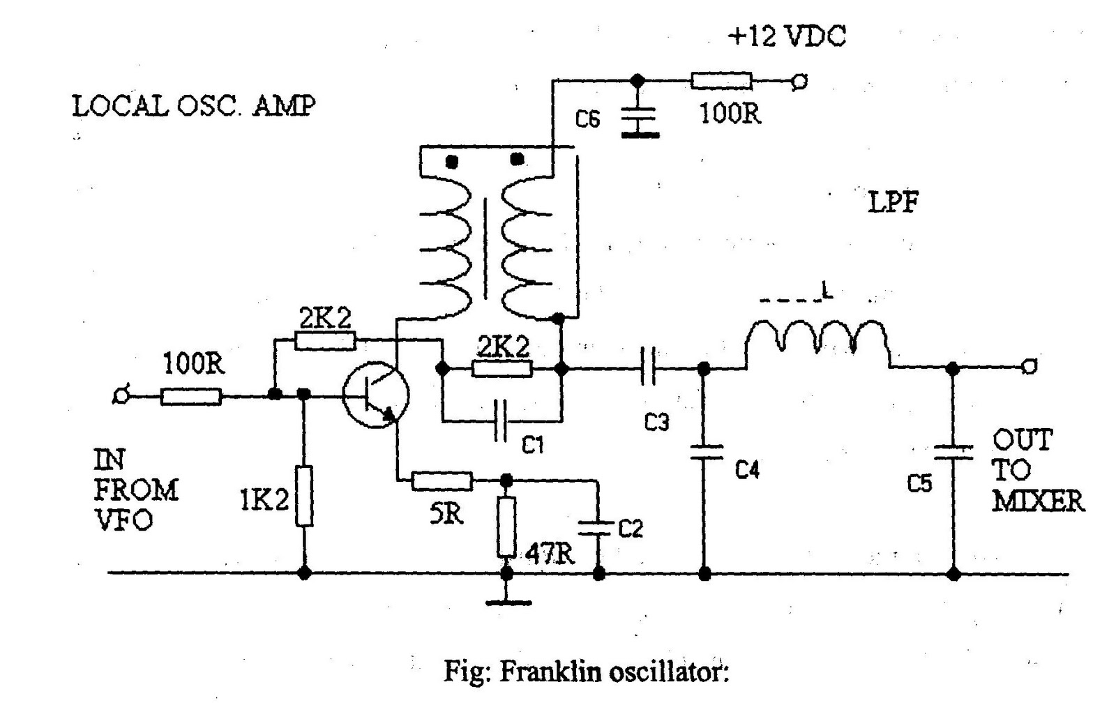 Franklin Oscillator Circuit Diagram