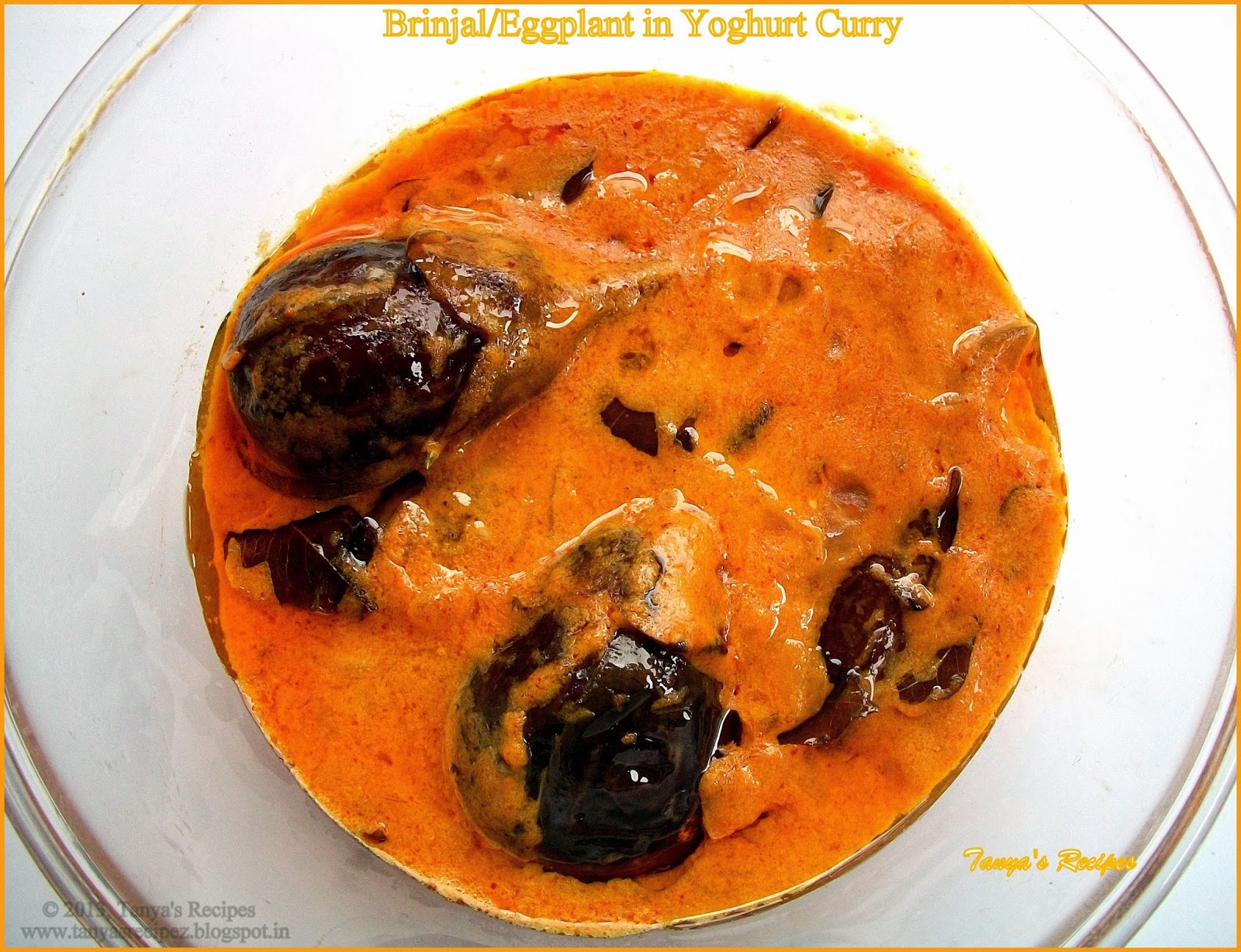 Brinjal / Eggplant in Yoghurt Curry Tanya's Recipes