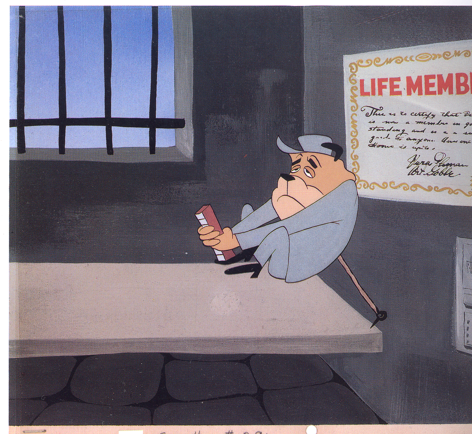 On That Certificate On The Jail Cell In Tex Avery S Cellbound