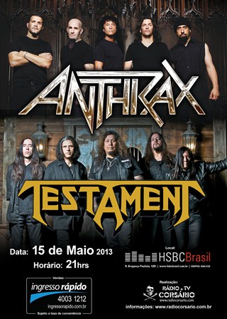 Anthrax e Testament em São Paulo