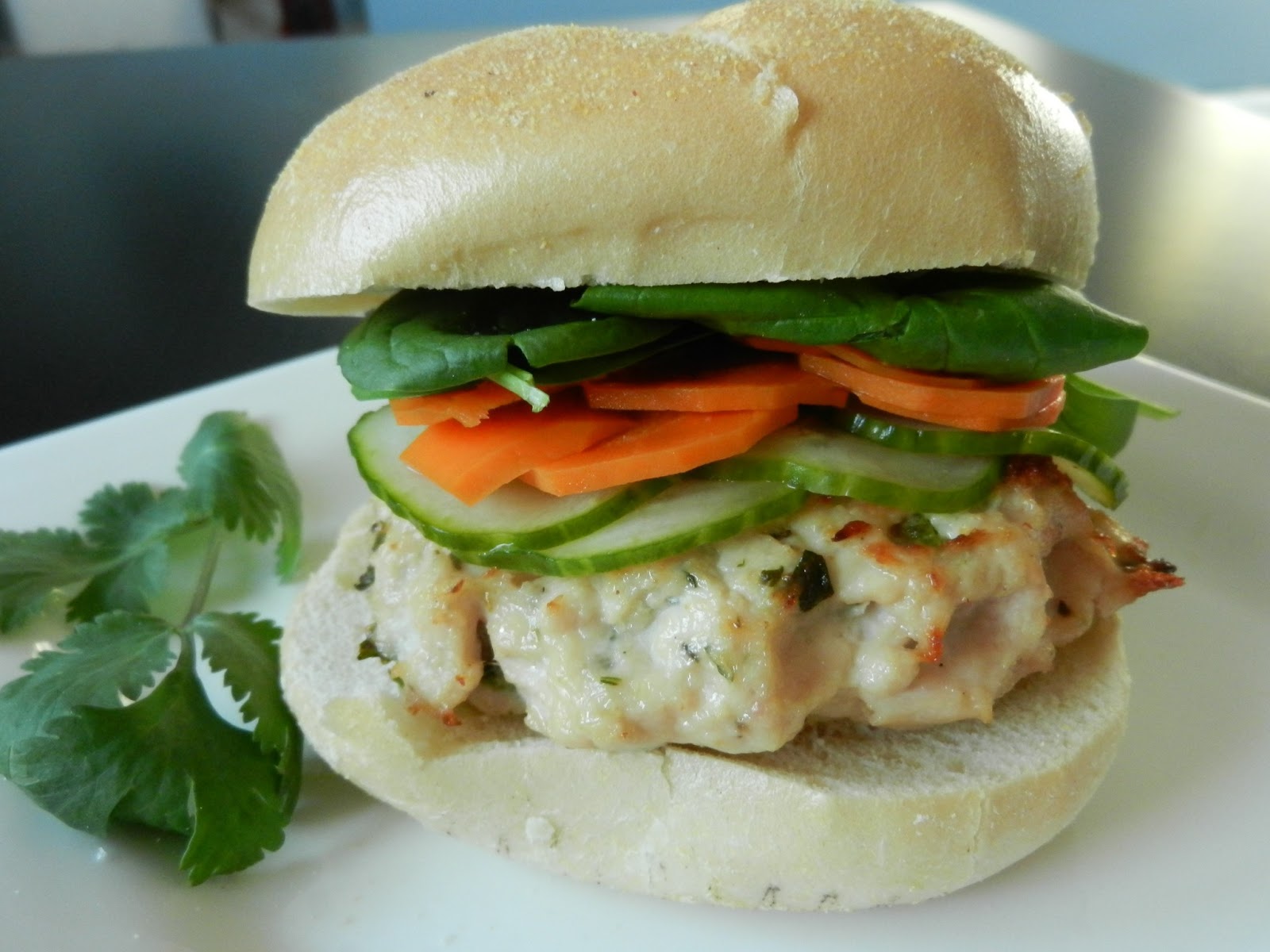 For the Love of Food (and Eating!) Thai Chicken Burger w/ Spicy Peanut