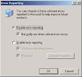 Know To Disable Error Reporting In XP