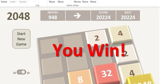 raj excel amazing excel game 2048 tiles game free download excel games free download