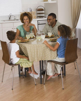 family eating together