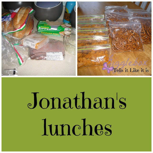 packing for a Myrtle Beach SC vacation, premaking lunches for a beach vacation,