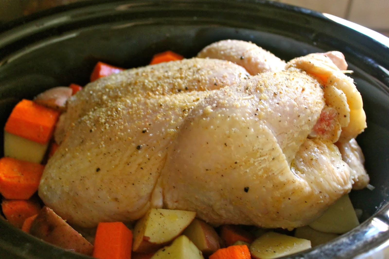 Domestic Divas Blog Slow Cooker Organic Whole Chicken with Carrots