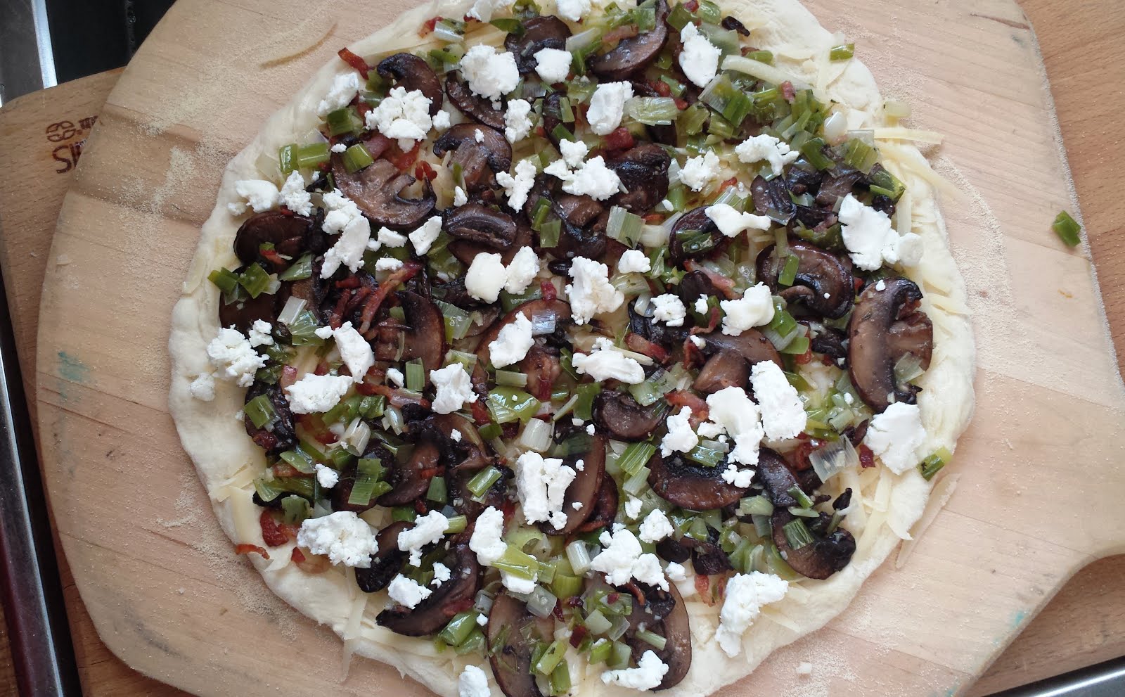 For Love of the Table Leek, Mushroom & Goat Cheese Pizza