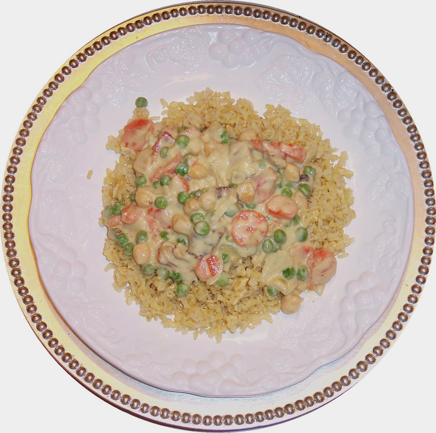 Vegetarian Family Cooking Chicken a`la King Vegan